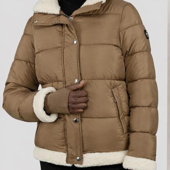 Michaels Jackets & Blazers - Michael Kors‎ Brown Puffer Jacket with Shearling 2X